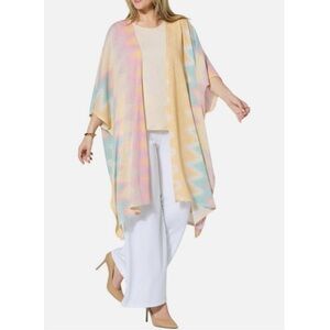 Iman Pastel Multicolor Kimono Cardigan and Tank Shimmer 2XL
